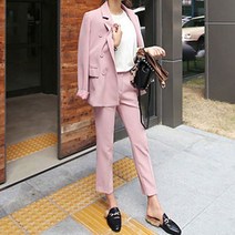 페이퍼먼츠 모던 심플 투버튼 투피스 정장 세트 00740 핑크 S