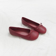 디아 샤론드 둥근코 스퀘어 리본 말랑 플랫슈즈 1cm