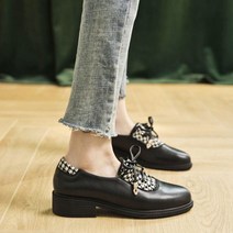 여성용 빈티지 싱글 미들 힐 TS-0664