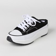 여성용 키높이 통굽 슬리퍼형 스니커즈