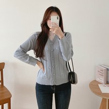 로미스토리 여성용 플라워자수 비스코스 가디건