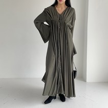 비비에모 브이넥 루즈 롱 봄 가을 쉬폰 원피스 00468