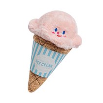 바잇미 강아지 노즈워크 삑삑 바스락 딸기 아이스크림 장난감 6 x 13 cm, 핑크, 1개