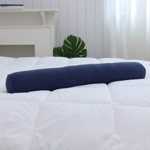 린즈홈 줄누빔 피그먼트 원통 순면 미니 롱 바디필로우 쿠션커버, 네이비