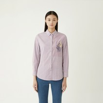 올리비아로렌 여성용 진주포인트 스트라이프 셔츠 VVCNLYS2161