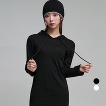 어썸어라운드 여성용 코튼 후드 롱원피스