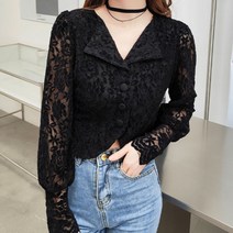 페이퍼먼츠 여성용 레이나 레이스 숏 블라우스 가디건 01500