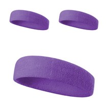 큐브라운드 스포츠 솔리드 헤드밴드 3p, 퍼플