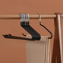 포홈 논슬립 코팅 1단 바지걸이, 10개입, 블랙
