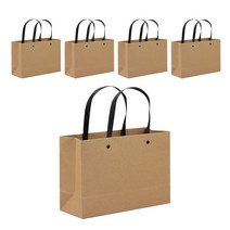 더깔끔 크라프트 무지 종이쇼핑백 5개, 브라운