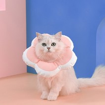 고양이 강아지 꽃모양 쿠션 넥카라 핑크 L, 140g, 1개