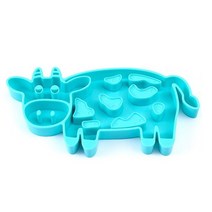 파스텔펫 반려동물 카우 급체방지 식기 25.5 x 18 cm, 블루, 1개