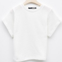 비엔엑스 여성용 데일리 하찌 라운드넥 반팔 니트 BU1KP017L0