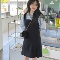 임블리 어깨핀턱 미니 원피스