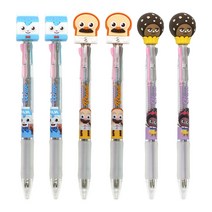 핑크풋 2000 브레드이발소 피규어 3색 볼펜 0.7mm 3종 x 2p 세트, 브레드, 윌크, 초코, 1세트