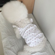 바이담수미 강아지 앵두끈나시, 화이트