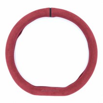 코리스 알칸타라 자동차 핸들커버 D컷 360~370mm, 레드와인