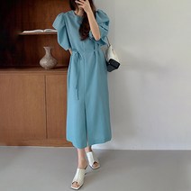 비비에모 볼레랑 절개라인 롱 트임 원피스 01379