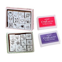 Candy 즐거운 하루 스템프 B type 2종 x 12p + 잉크 2p 세트, 1세트, 랜덤발송