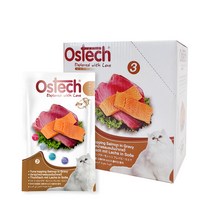 오스테크 캣 울트라 그레이비 파우치 참치 70g, 참치 + 연어 혼합맛, 12개
