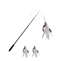 요기쏘 고양이 장거리 낚시대 장난감 2.4m + 리필 깃털 2p, 혼합색상, 1세트