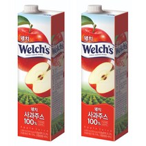 웰치 사과 주스 종이팩, 1L, 2개
