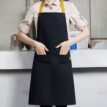 아리코 캔버스 방수 카페 공방 앞치마, 블랙, 1개