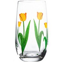 로체스터 레트로 글라스 385ml, 1개, 옐로우 튤립
