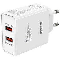 비잽 가정용 듀얼 36W QC3.0 USB 2포트 충전기 BZQ-DUAL36W UW89, 화이트, 1개