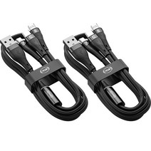이츠라이프 브랜치 3 in 1 고속 충전케이블 2p, 2m, 블랙