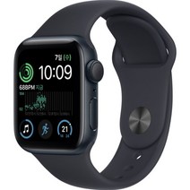 Apple 2022 애플워치 SE 2세대 알루미늄 케이스, 40mm, GPS, 미드나이트 / 미드나이트 스포츠밴드