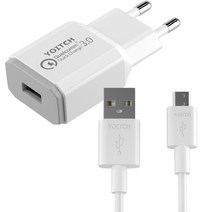 요이치 제우스 퀄컴 3.0 지원 USB 고속 충전기 + 8핀 고속 충전 케이블 200cm, 혼합색상, 1세트