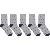 박군 남성용 헤링본 중목 양말 5족 세트