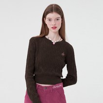 키르시 여성용 SMALL CHERRY CABLE CROP KNIT