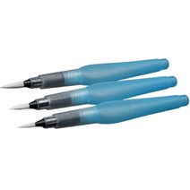 메이크마인 고체물감 회화 워터 수채 브러쉬 3종 세트 파란통, 1세트, 길이 152mm