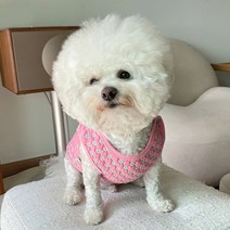 바이담수미 강아지 꽃멜빵단추나시, 핑크