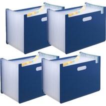 날개펴기 대용량 파일 클립 A4, 다크블루(수평), 4개