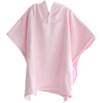 맘스네이처 유아용 밤부 후드 판초 목욕가운 L, 핑크, 1개