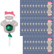 도나앤데코 레인보우가든 크리스마스 막대 사탕 포장 페이퍼 세트, 002 쿠키코코, 30세트