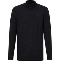 헤지스골프 PREMIUM TEXTURE 자카드 패턴 조직 하이넥 티셔츠