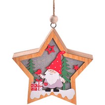 쿼르디 크리스마스 트리 장식 LED 조명 별, 산타와 새