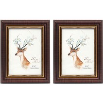 앤틱 무드 사진 액자 2p, 브라운