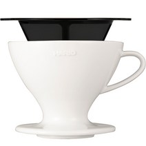 하리오 W60 드리퍼 PDC-02-W, 화이트 + 블랙, 1개