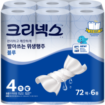 크리넥스 빨아쓰는 위생행주 블루 72매, 6개입, 1개