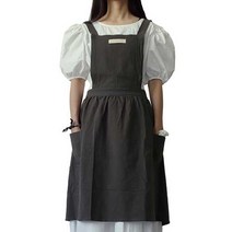 라이프핏 카페 미술 린넨 앞치마, 그레이