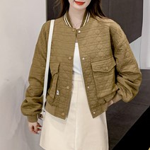 비비에모 여성용 투라인 카라 퀼팅 빅포켓 압축 패딩 점퍼 02188