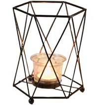 굿프랩 북유럽 인테리어 메탈 캔들 홀더 L, 블랙