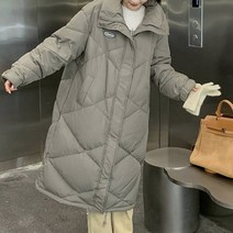 메이첼 여성용 루즈 베베 하이 헨리넥 데일리 롱 패딩 01817