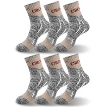 크로커다일 남성용 스포츠 쿠션 고급 연사 등산 중목 양말 6족 세트 CD302, 코코아