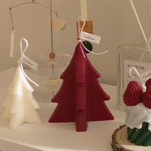 F5NATURE 크리스마스 오브제 트리캔들 딥레드 L, 넘버5, 1개